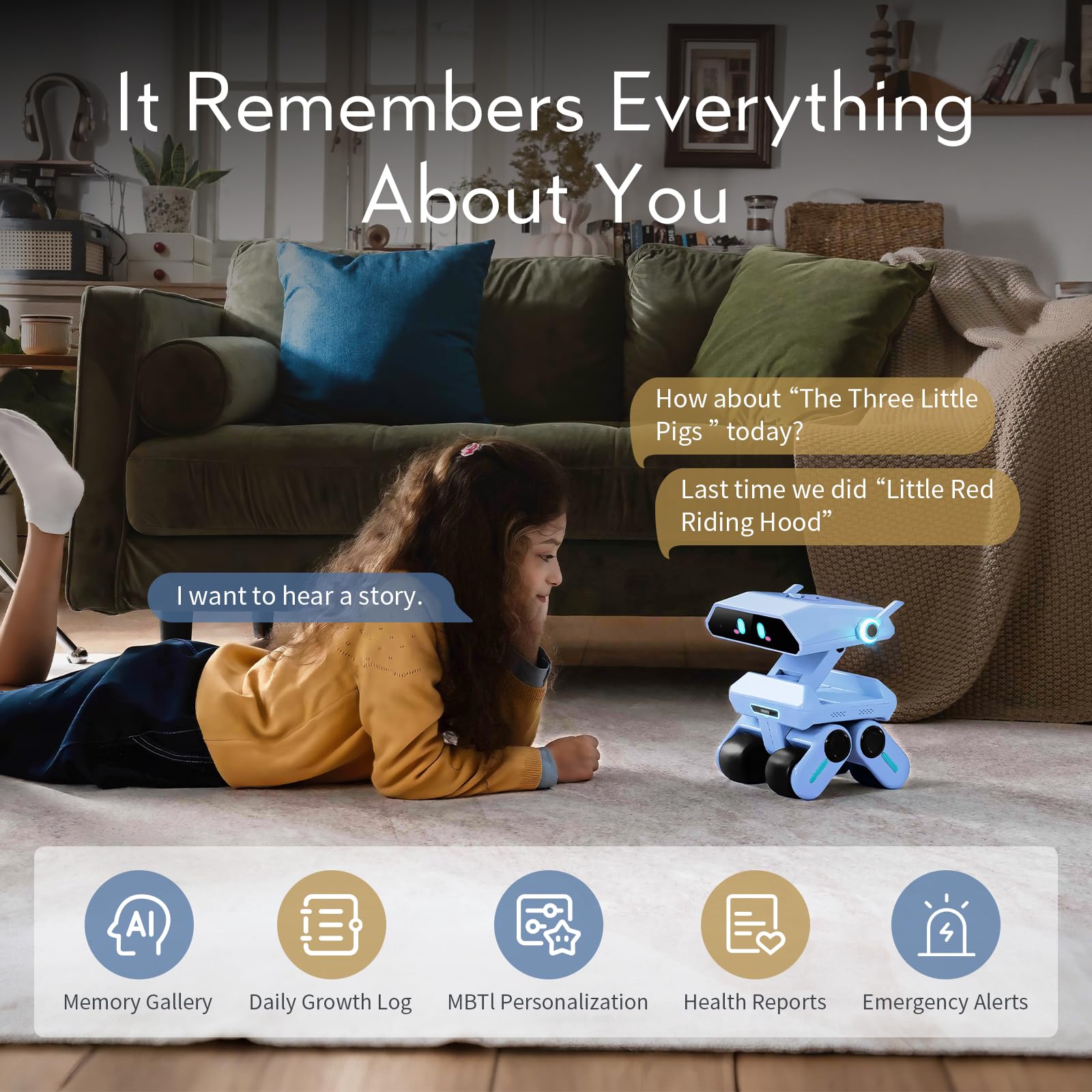X-Origin YONBO AI Companion Robot with Emotion Detection, Smart Environment Recognition, Interruptible Conversations, ChatGPT Assistant, Family Recognition, Long-Term Memory, Rich Expressions