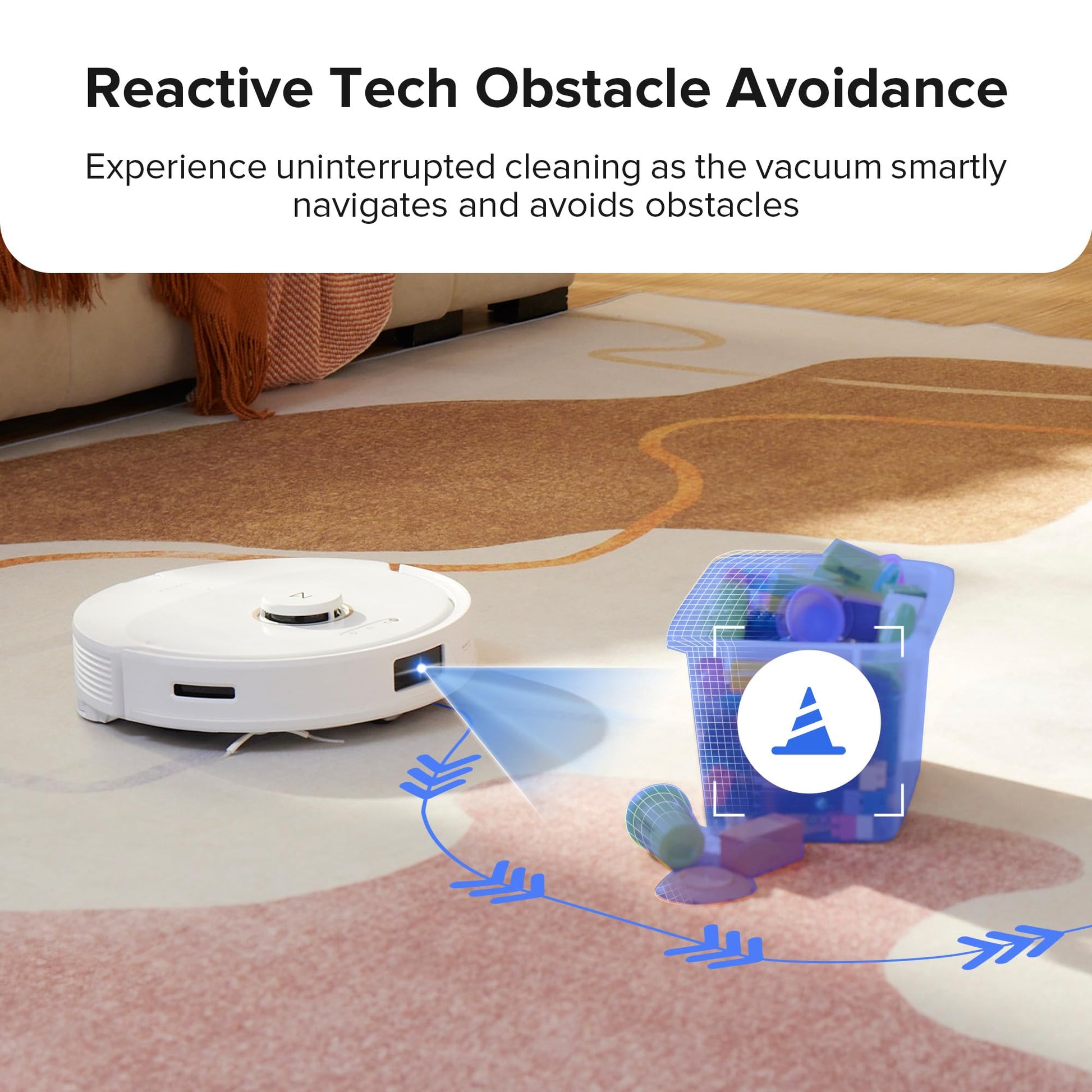 roborock Q8 Max Robot Vacuum and Mop Cleaner, DuoRoller Brush, 5500Pa Strong Suction, Lidar Navigation, Obstacle Avoidance, Multi-Level Mapping, Perfect for Pet Hair