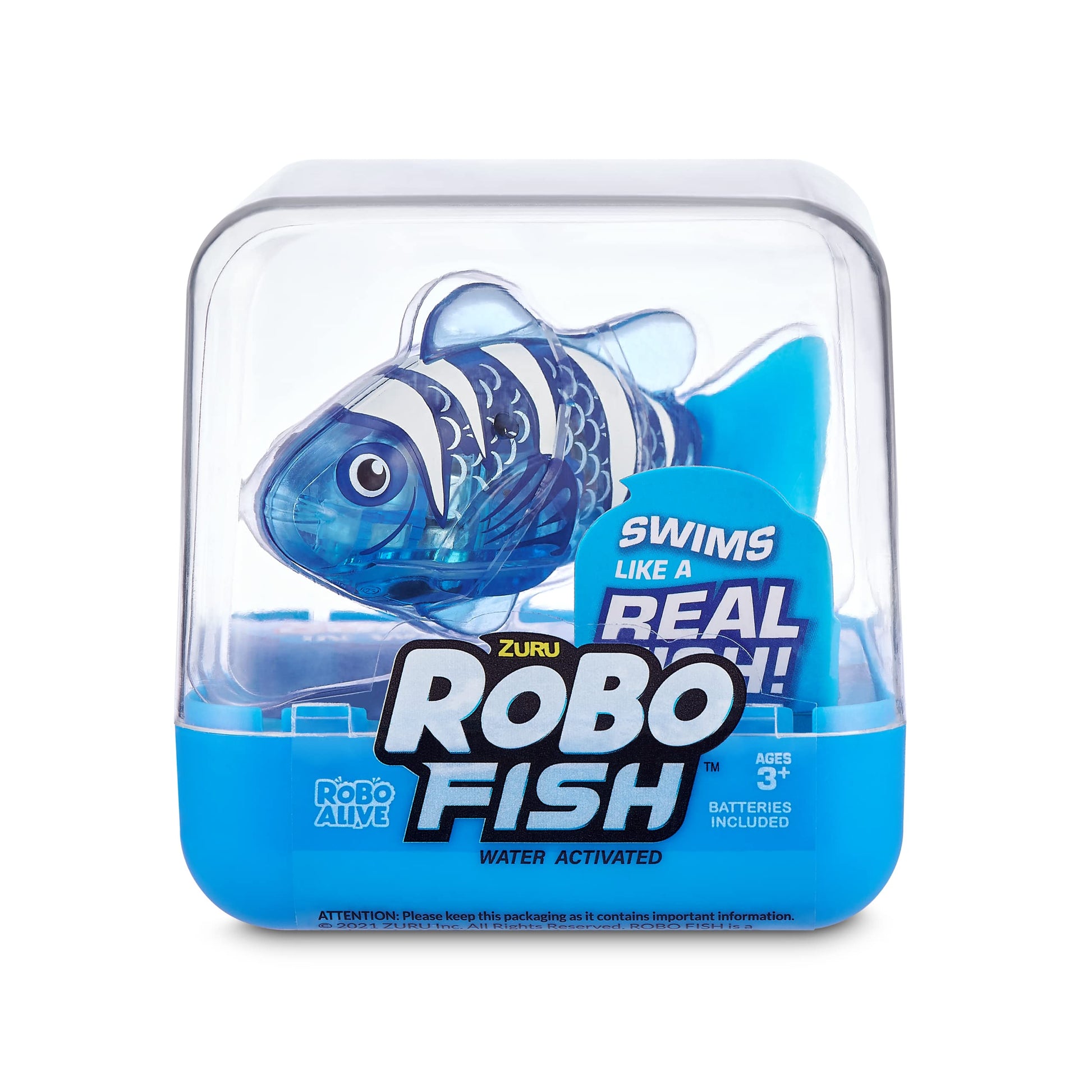 Robo Alive Robo Fish Robotic Swimming Fish (Teal + Orange) by ZURU Water Activated, Changes Color, Comes with Batteries, Amazon Exclusive (2 Pack) Series 3