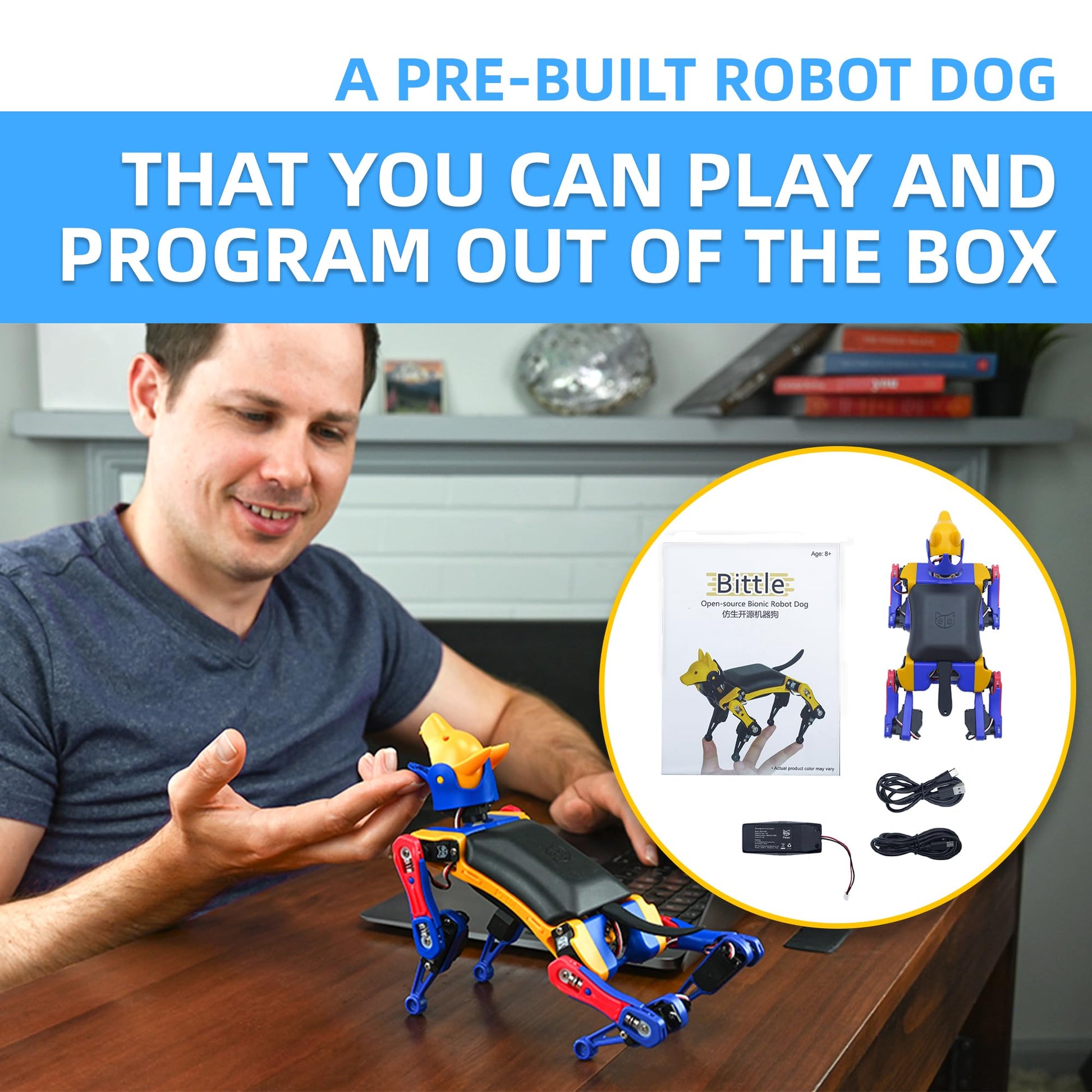 Robot Dog Bittle X (Construction) | Robotics Kit | App & Voice Control Smart Robot | Programmable Open Source Coding Robot Kit | STEM & Robotics Education for Teens, Coders, Geeks, & Students