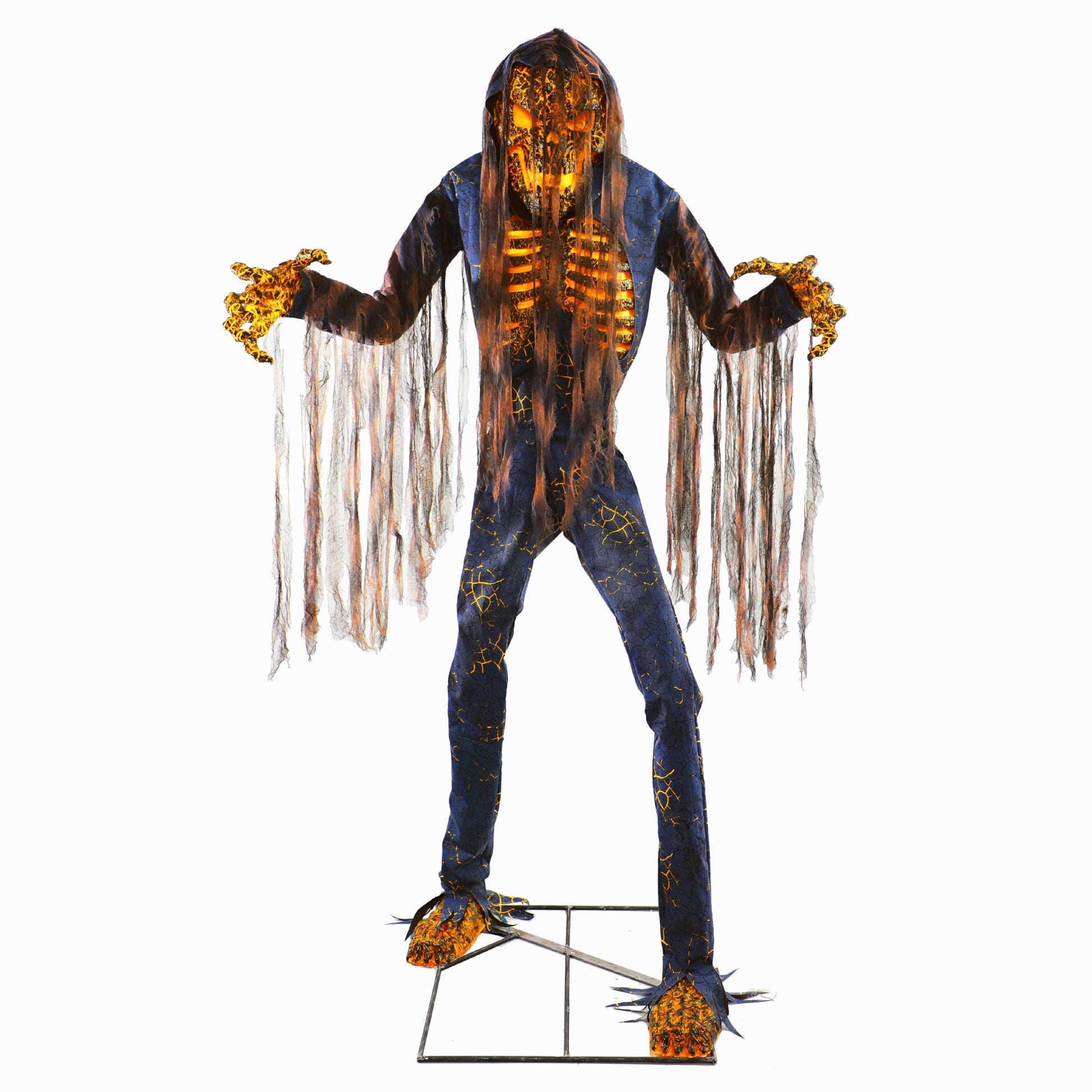 Haunted Hill Farm Motion-Activated 6-Ft. Tall Ghostly Guide, Plug-in Talking Scare Prop Animatronic with Spooky Sound Effects and Lights for Indoor or Covered Outdoor Creepy Halloween Decoration