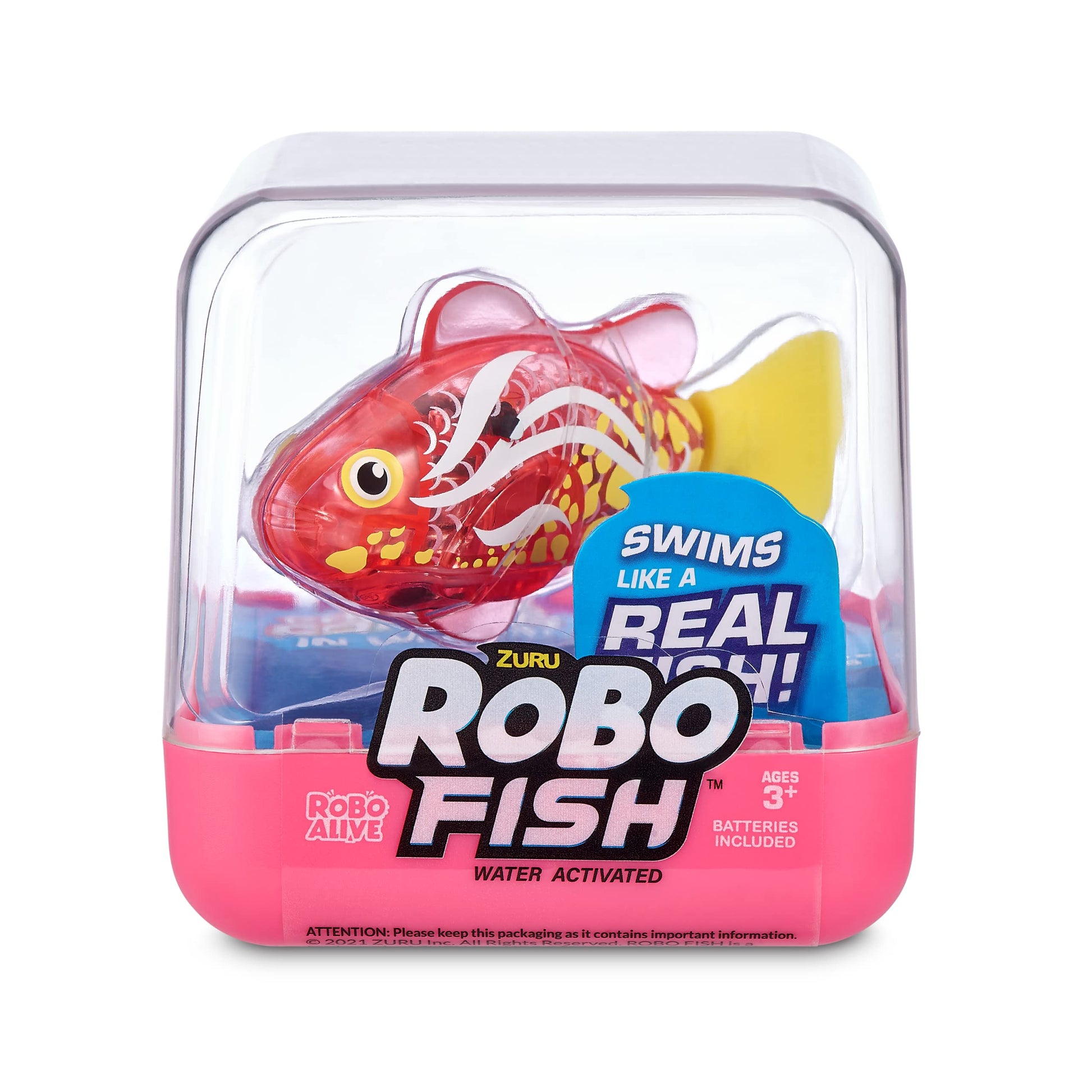 Robo Alive Robo Fish Robotic Swimming Fish (Teal + Orange) by ZURU Water Activated, Changes Color, Comes with Batteries, Amazon Exclusive (2 Pack) Series 3