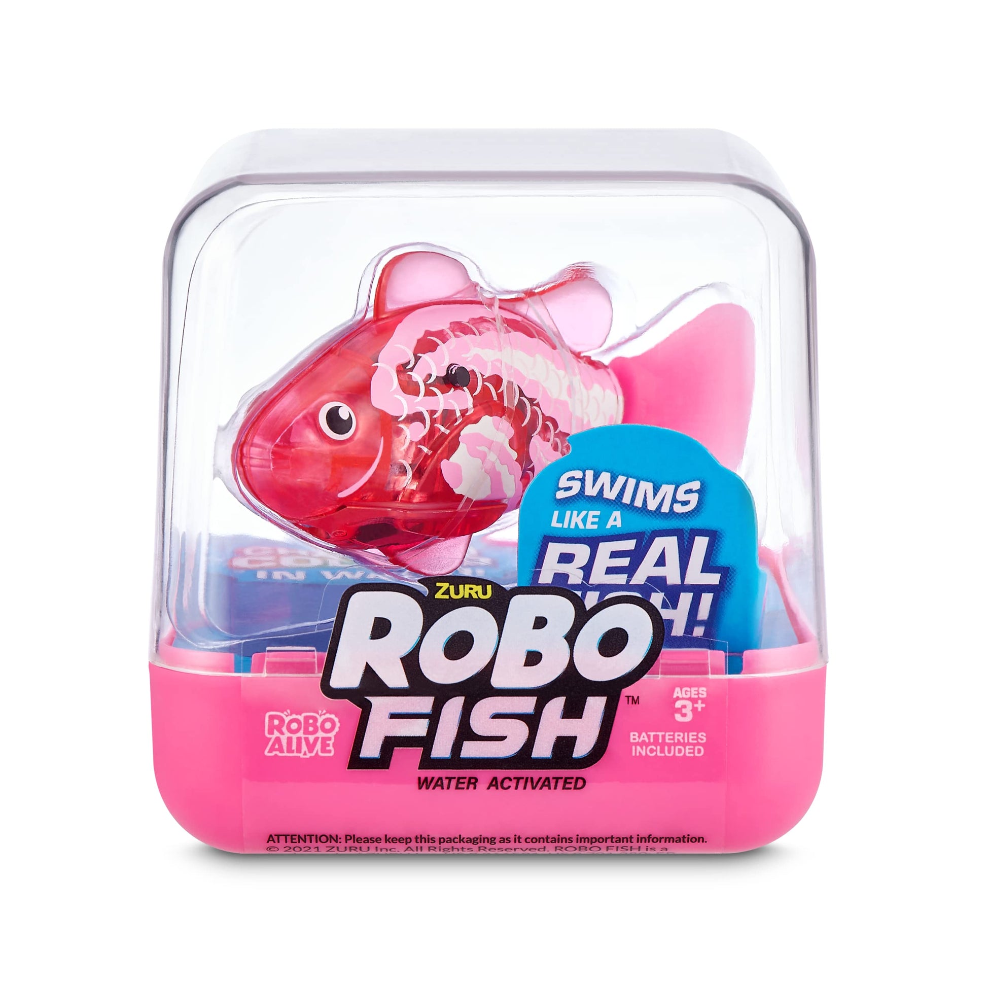 Robo Alive Robo Fish Robotic Swimming Fish (Teal + Orange) by ZURU Water Activated, Changes Color, Comes with Batteries, Amazon Exclusive (2 Pack) Series 3