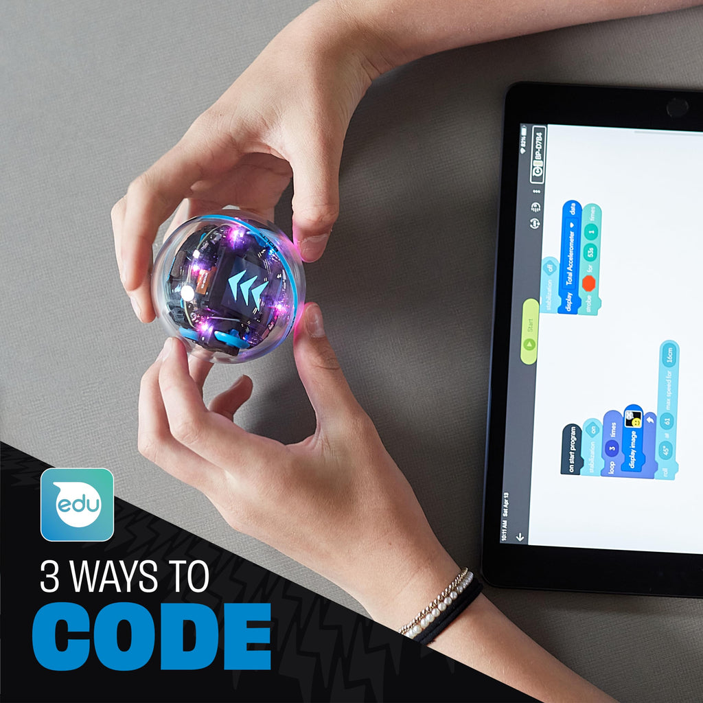 Sphero Bolt - Coding Robot Ball - Beginner to Advanced Programming - Ages 8+ - Learn to Code 3 Ways: Draw, Blocks, Javascript - Programmable Sensors - LED Matrix - Durable and Waterproof Design