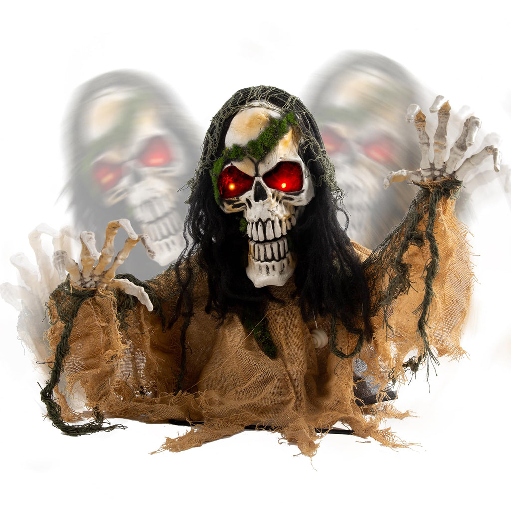 JOYIN Halloween Animated Zombie Groundbreaker Outdoor Decor with Light Up Eyes Creepy Animatronic Decorations with Movable Arms for Halloween Party Prop and Lawn Patio Yard Outside Decorations