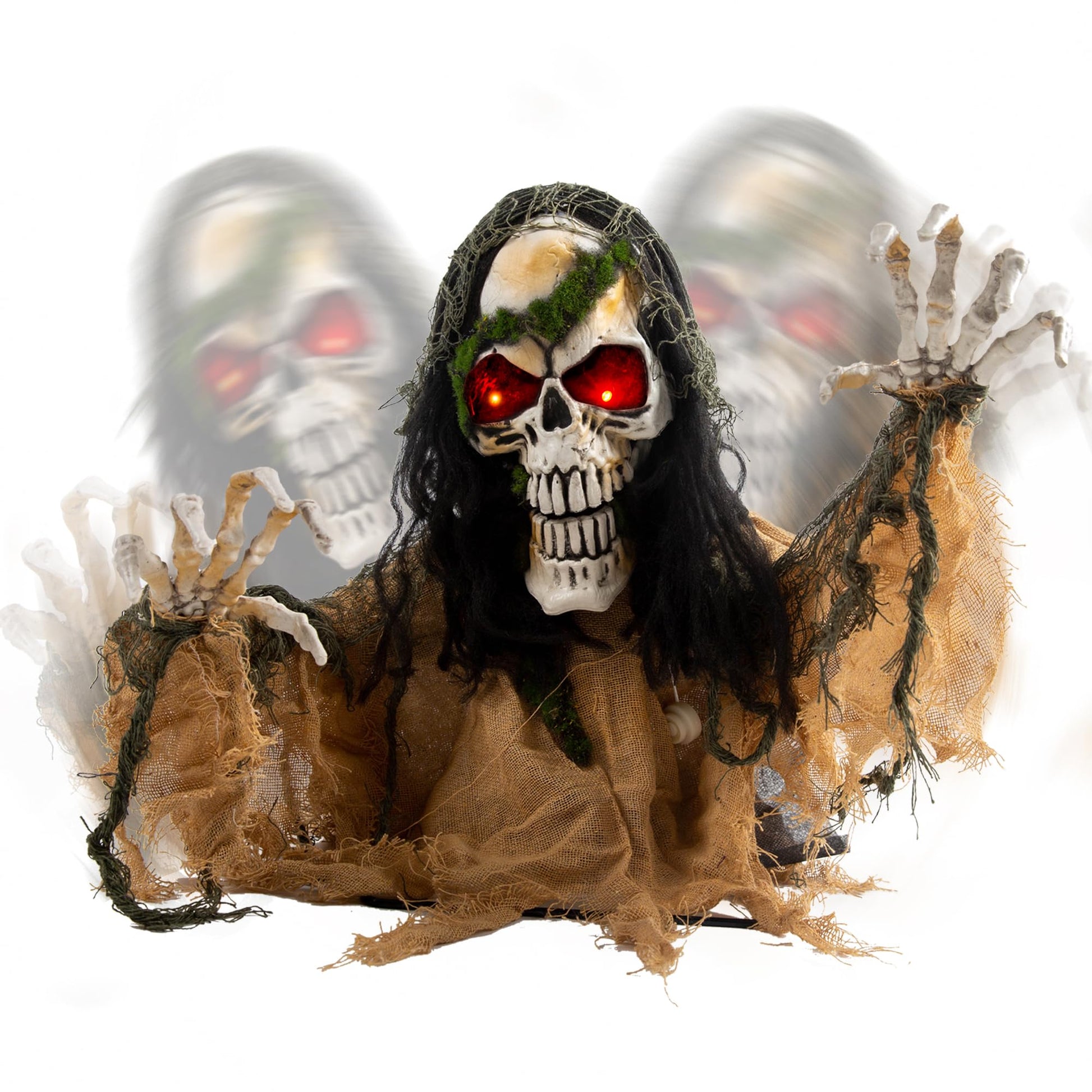 JOYIN Halloween Animated Zombie Groundbreaker Outdoor Decor with Light Up Eyes Creepy Animatronic Decorations with Movable Arms for Halloween Party Prop and Lawn Patio Yard Outside Decorations
