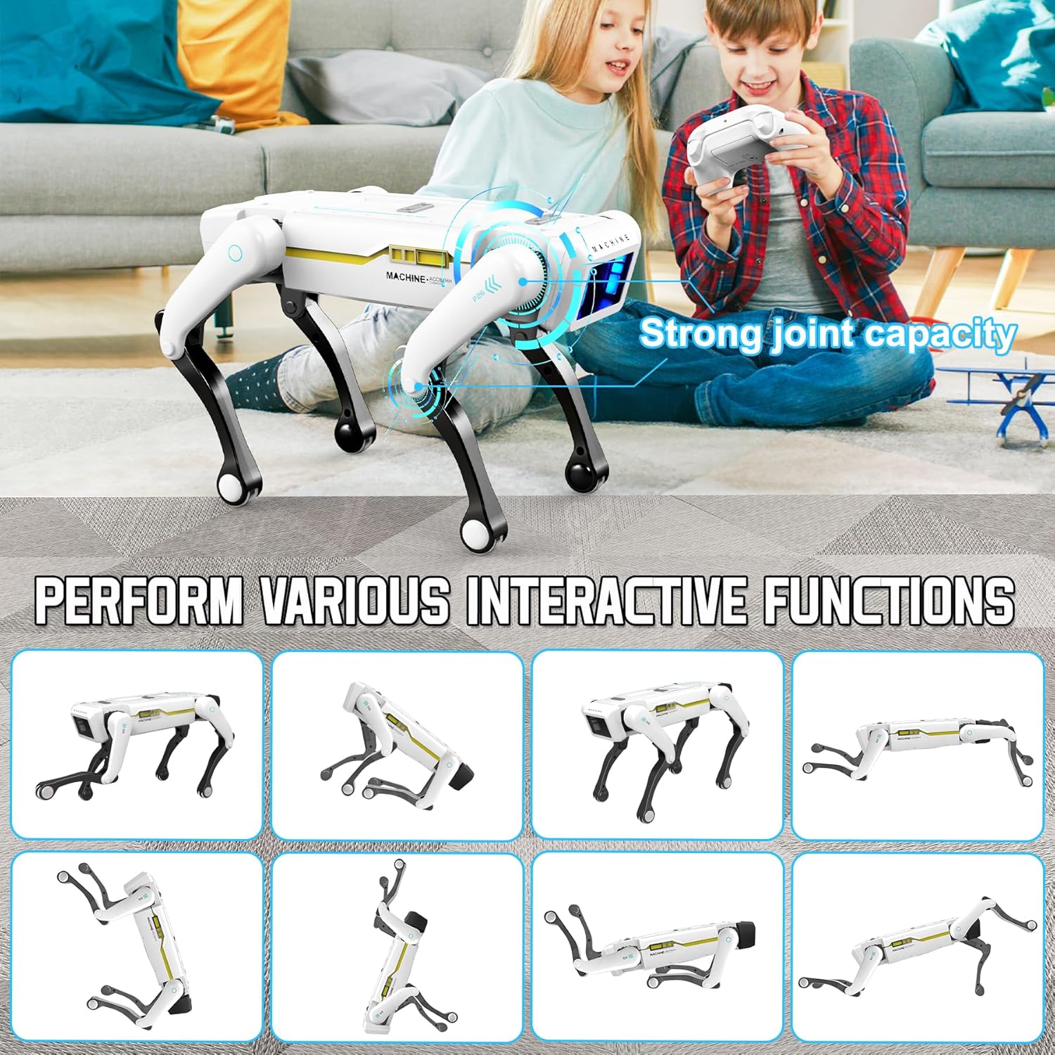 Robot Dog, AI Dog, AI Smart Pet, Will Dance and Kungfu, Voice/App/Remote Control, Support Action Programming, AI Robot Ideal Gift for Adults/Kids