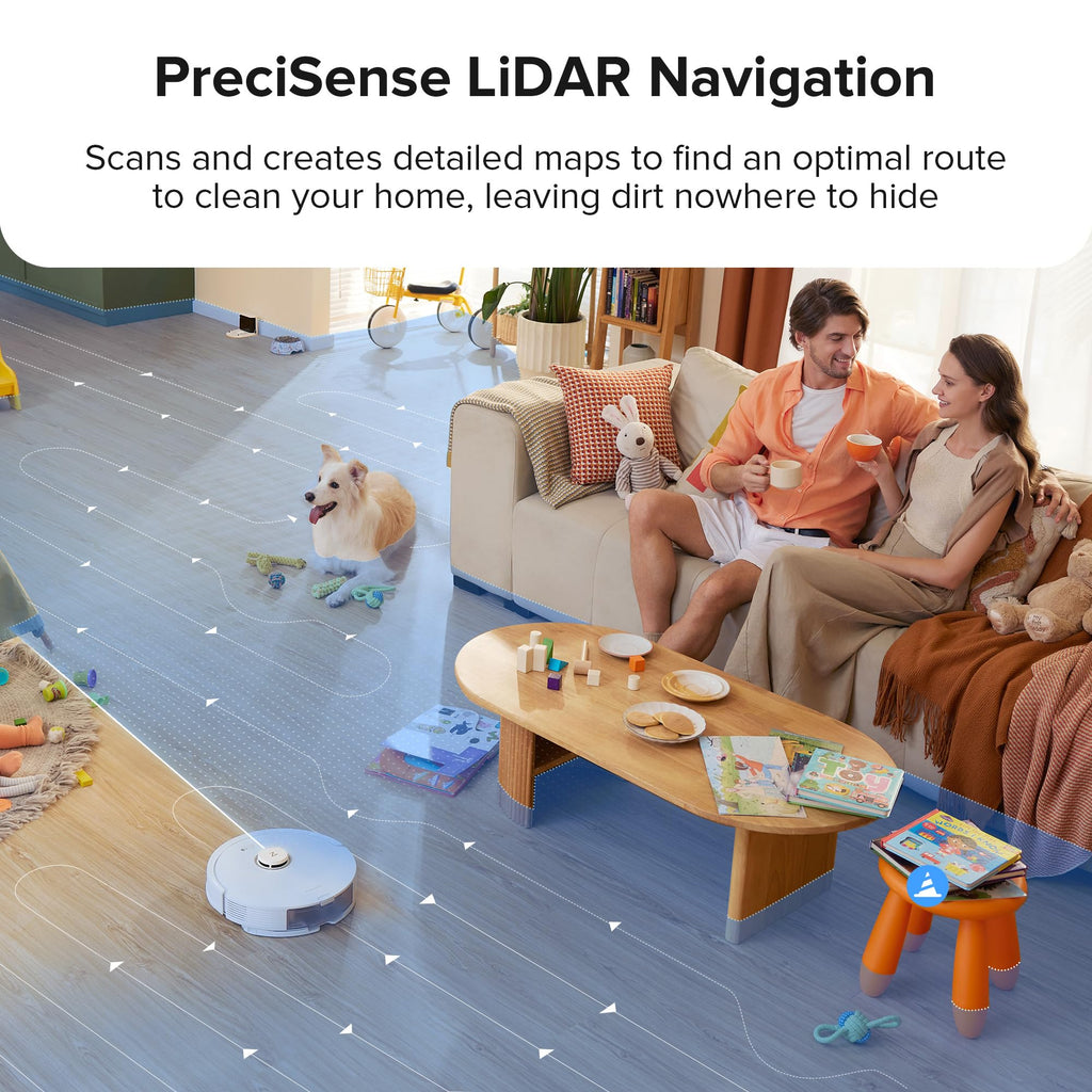 roborock Q8 Max Robot Vacuum and Mop Cleaner, DuoRoller Brush, 5500Pa Strong Suction, Lidar Navigation, Obstacle Avoidance, Multi-Level Mapping, Perfect for Pet Hair