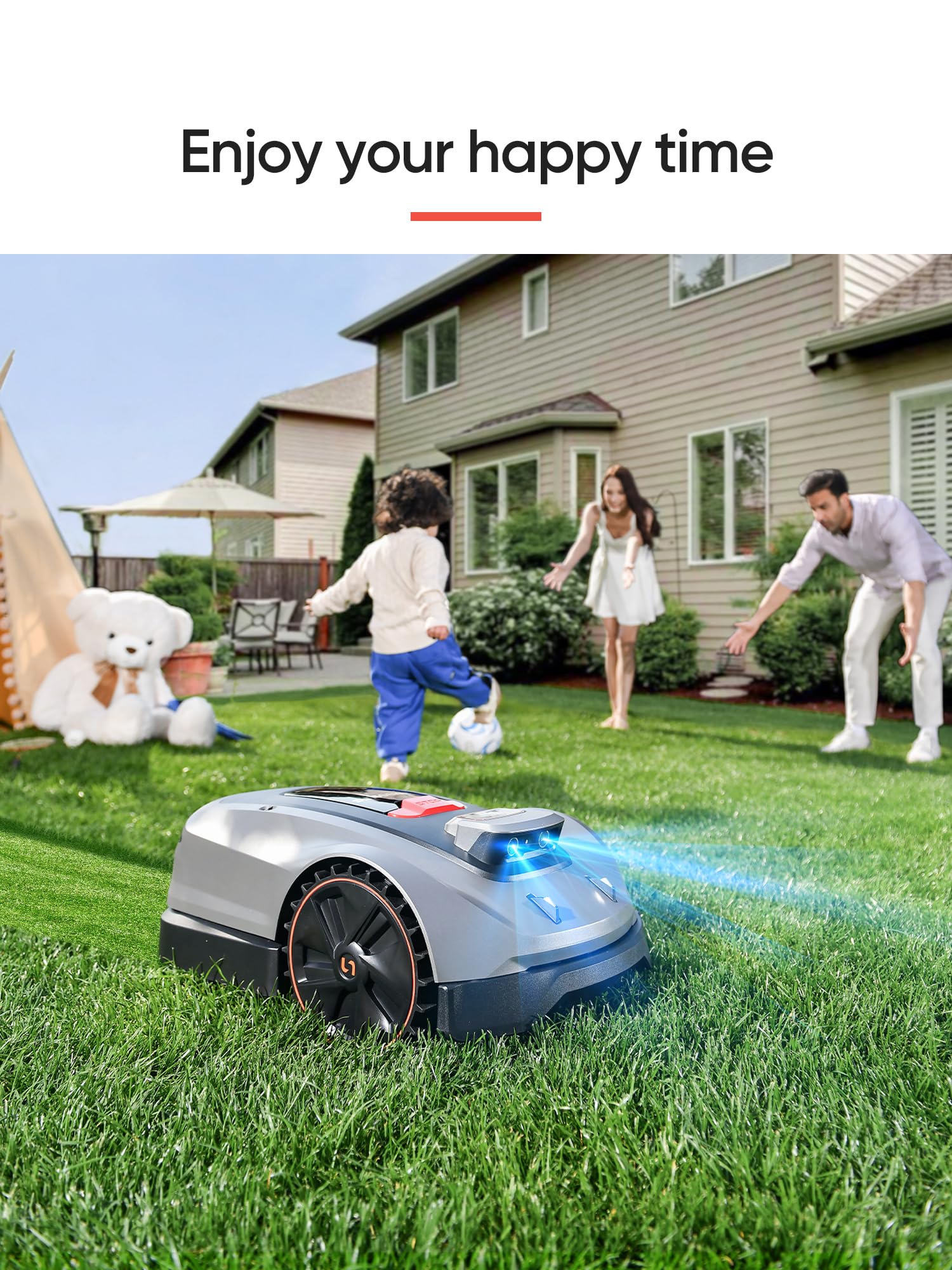SUNSEEKER X7 Wireless Robot Lawn Mower 0.75 Acre/ 32,000Sq. Ft, with Smart APP Control, Vision AI System & RTK, Path Planning, Adaptive Floating Cut Height up to 4", for Medium to Large Yards