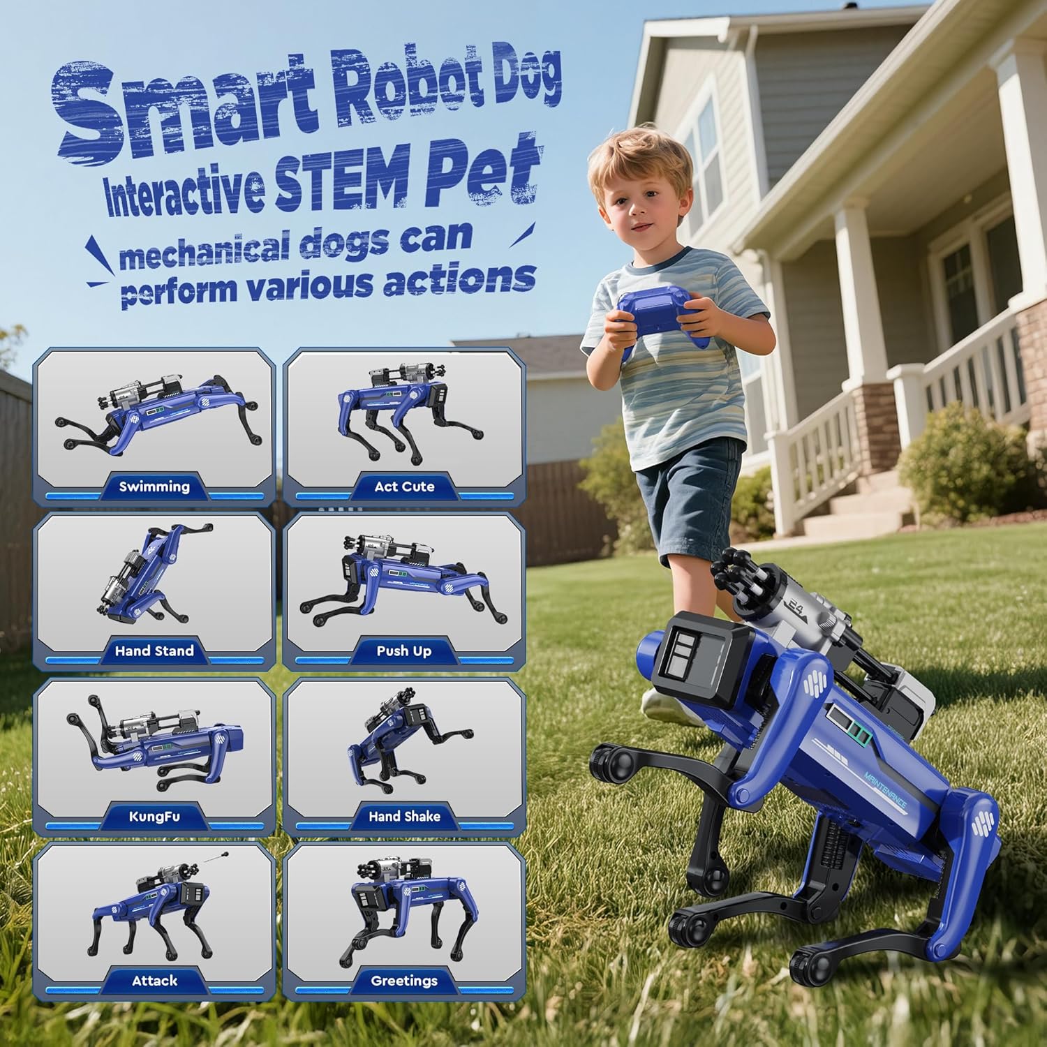 Smart Robot Dog - Interactive STEM Toys with Voice & Remote Control, 30+ Lifelike Actions, Programmable Play, 25m Range, Durable & Safe - Best Gift for Kids 6-12