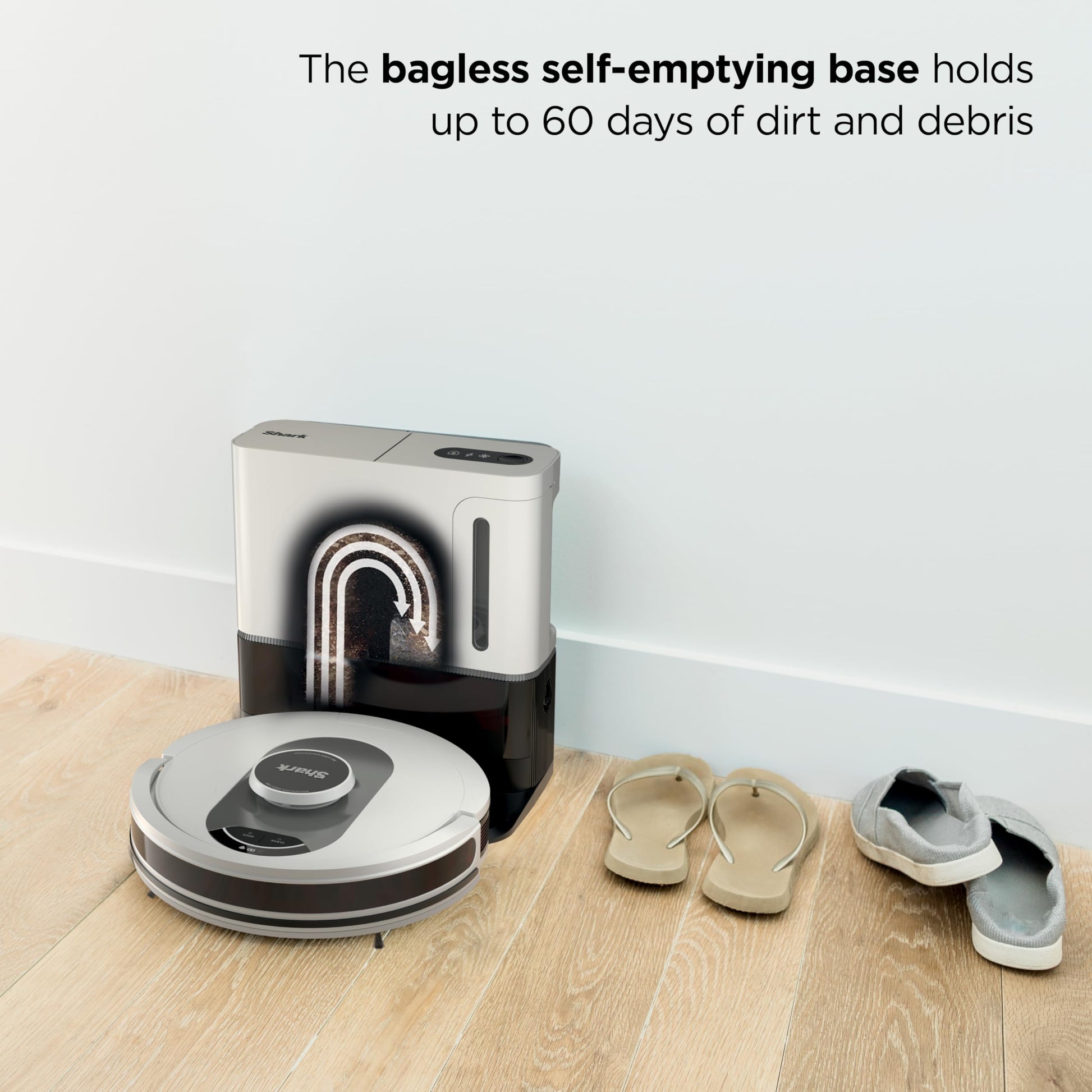 Shark AI Ultra Voice Control Robot Vacuum with Matrix Clean Navigation, Home Mapping, 60-Day Capacity, XL Self-Empty Base for Homes with Pets, Carpet & Hard Floors, Cool Grey