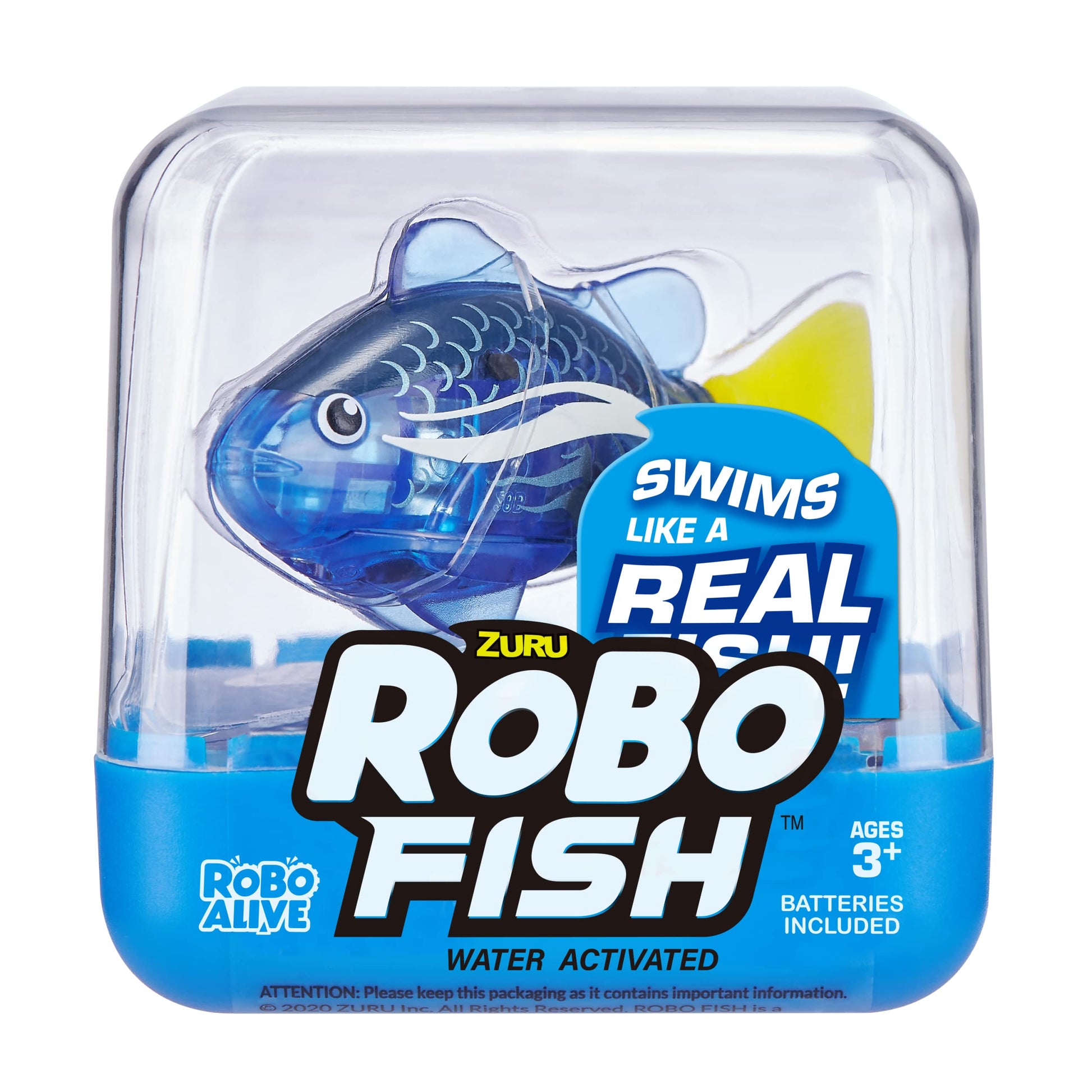 Robo Alive Robo Fish Robotic Swimming Fish (Teal + Orange) by ZURU Water Activated, Changes Color, Comes with Batteries, Amazon Exclusive (2 Pack) Series 3