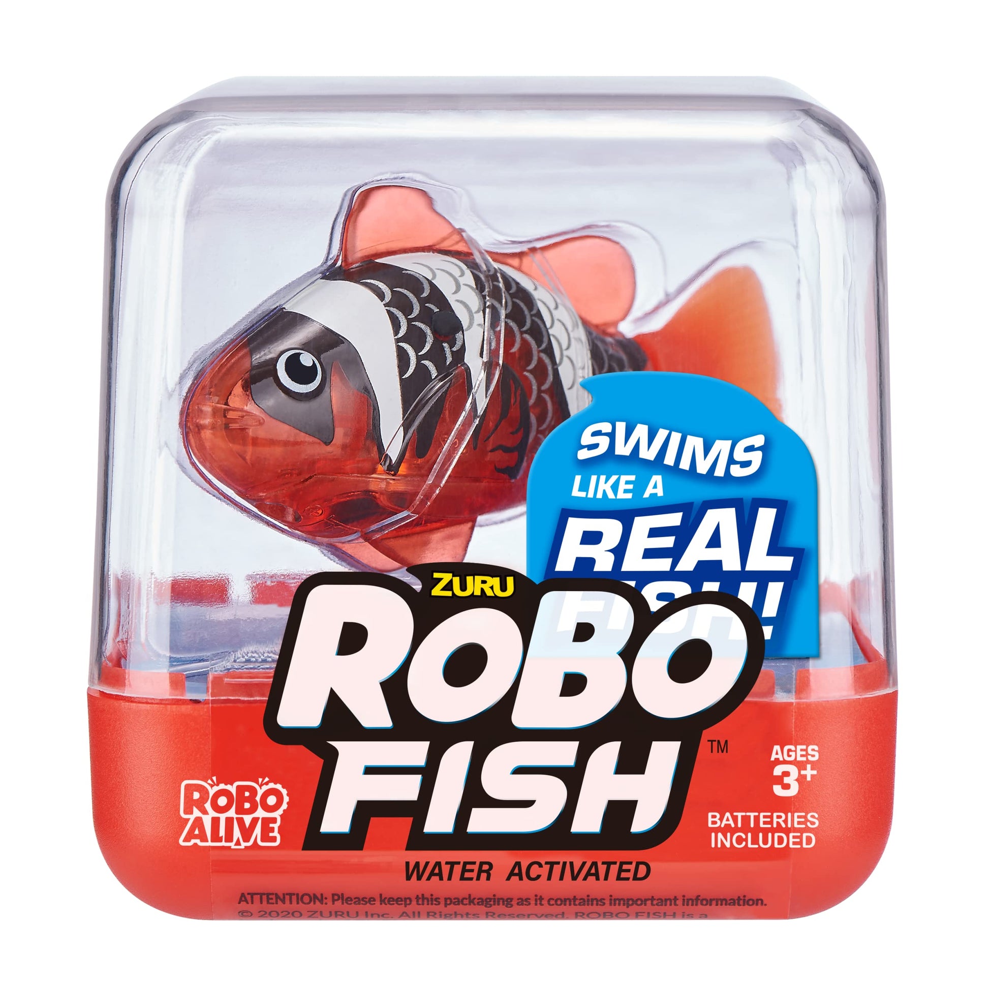Robo Alive Robo Fish Robotic Swimming Fish (Teal + Orange) by ZURU Water Activated, Changes Color, Comes with Batteries, Amazon Exclusive (2 Pack) Series 3