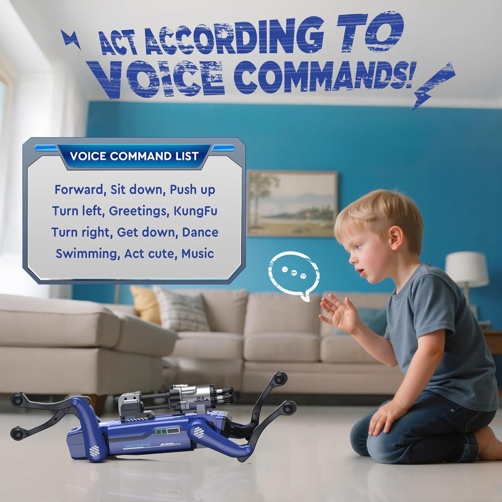 Smart Robot Dog - Interactive STEM Toys with Voice & Remote Control, 30+ Lifelike Actions, Programmable Play, 25m Range, Durable & Safe - Best Gift for Kids 6-12