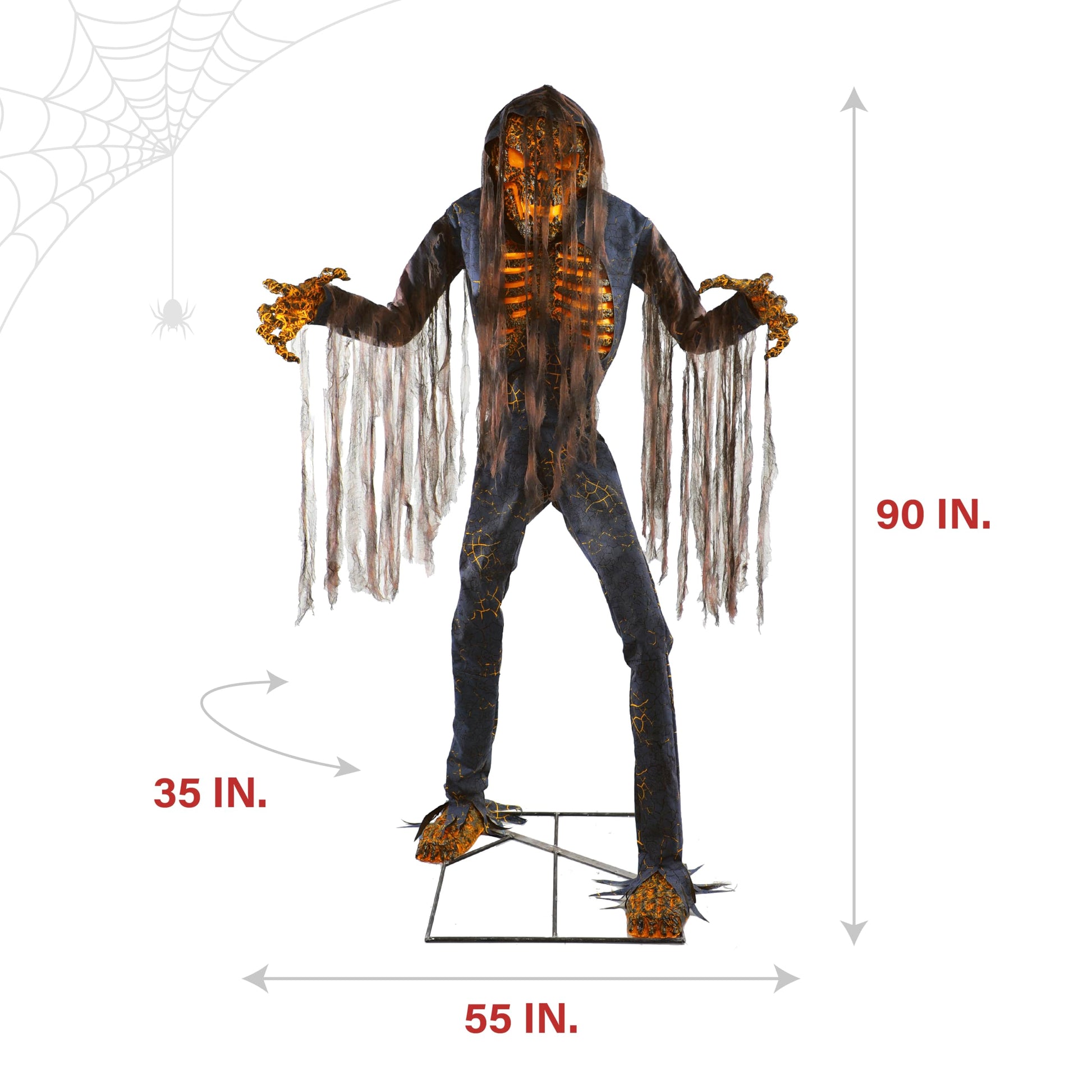 Haunted Hill Farm Motion-Activated 6-Ft. Tall Ghostly Guide, Plug-in Talking Scare Prop Animatronic with Spooky Sound Effects and Lights for Indoor or Covered Outdoor Creepy Halloween Decoration