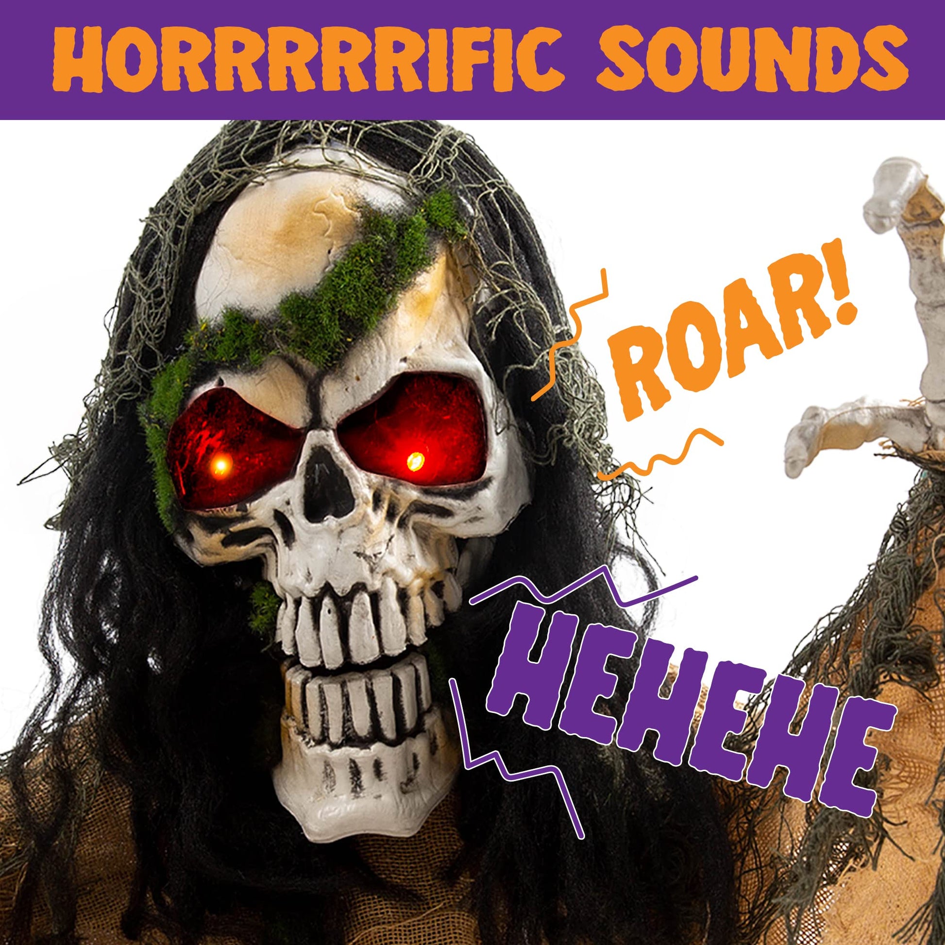 JOYIN Halloween Animated Zombie Groundbreaker Outdoor Decor with Light Up Eyes Creepy Animatronic Decorations with Movable Arms for Halloween Party Prop and Lawn Patio Yard Outside Decorations
