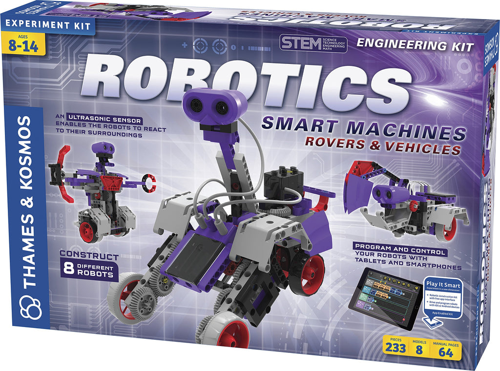 Thames & Kosmos | Robotics Smart Machines | Robotics for Kids 8 and up | STEM Kit builds 8 Robots | Full Color Manual to help with assembly | Requires tablet or smartphone | Parents' Choice Gold Award