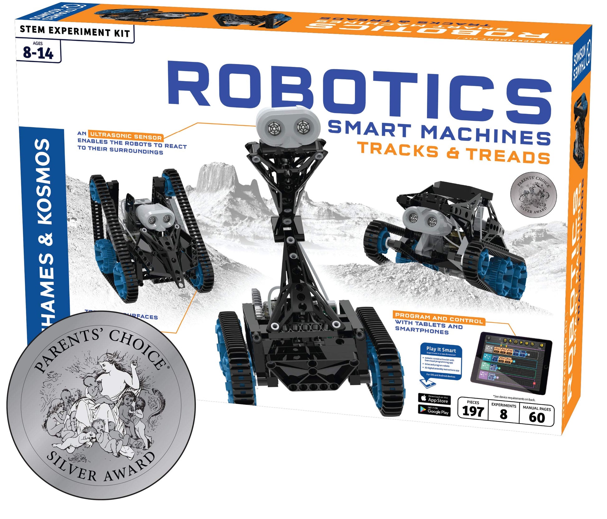 Thames & Kosmos | Robotics Smart Machines | Robotics for Kids 8 and up | STEM Kit builds 8 Robots | Full Color Manual to help with assembly | Requires tablet or smartphone | Parents' Choice Gold Award