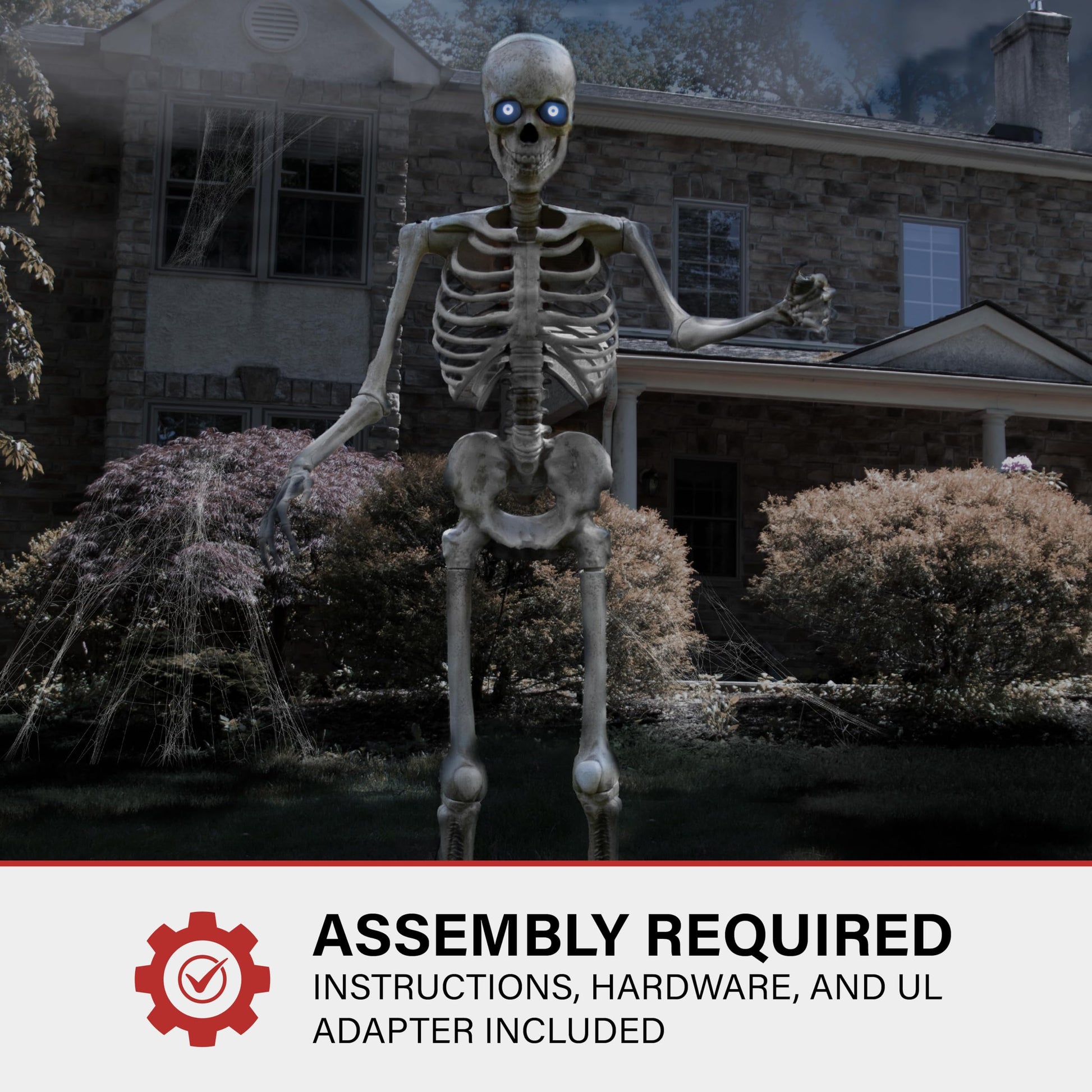 Haunted Hill Farm Motion-Activated 6-Ft. Tall Ghostly Guide, Plug-in Talking Scare Prop Animatronic with Spooky Sound Effects and Lights for Indoor or Covered Outdoor Creepy Halloween Decoration