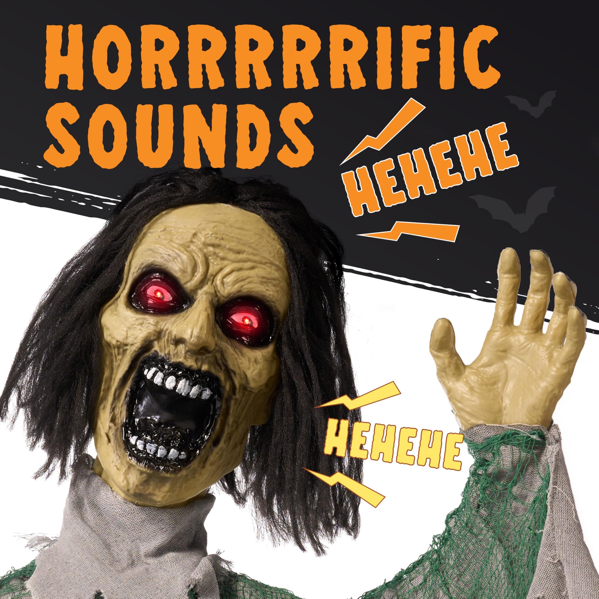 JOYIN Halloween Animated Zombie Groundbreaker Outdoor Decor with Light Up Eyes Creepy Animatronic Decorations with Movable Arms for Halloween Party Prop and Lawn Patio Yard Outside Decorations