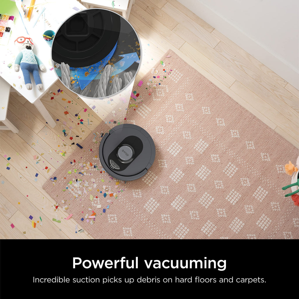 Shark AI Ultra Voice Control Robot Vacuum with Matrix Clean Navigation, Home Mapping, 60-Day Capacity, XL Self-Empty Base for Homes with Pets, Carpet & Hard Floors, Cool Grey